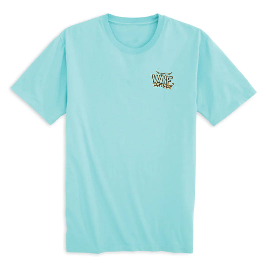 Tequila Makes Her Fins Fall off Aqua S/S What The Fin Men's Cotton Tee