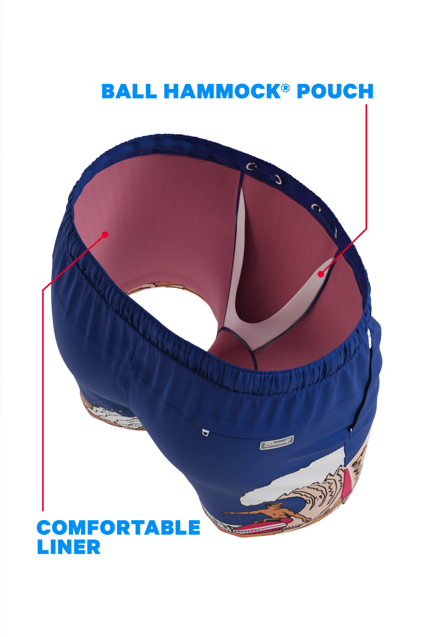 The Tidal Lager | Beer Surfer Ball Hammock® Pouch 8" Swim Trunks