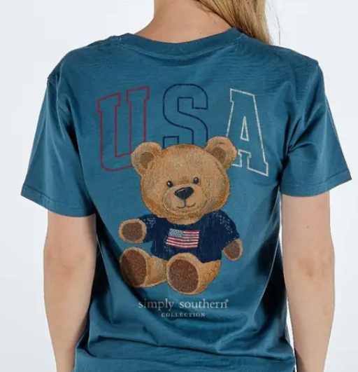 USA TEDDY BEAR - COMET - Short Sleeve Tee - #SIMPLYSOUTHERN