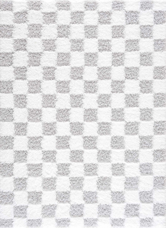 Atira Gray Checkered Area Rug