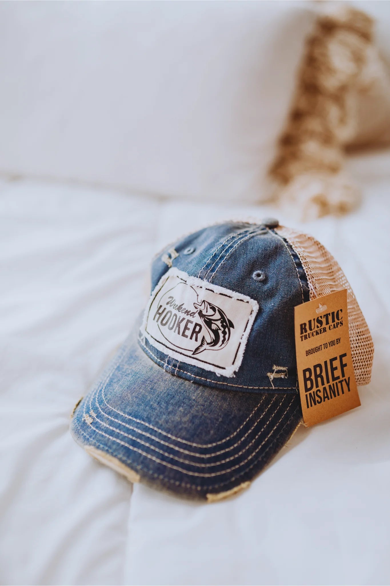 Weekend Hooker - Vintage Distressed Trucker Adult Hat Brief Insanity