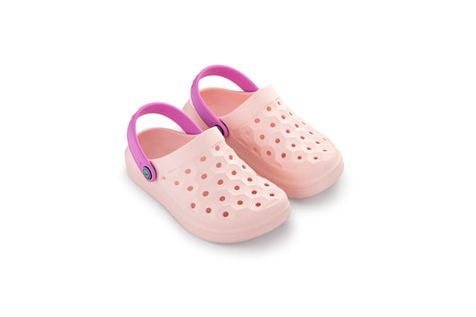 Girls Varsity Pale Pink / Orchid Joybees Clog Size C9/EU27