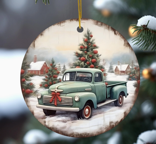 Vintage Ceramic Holiday Ornament Keepsake Gift Tag