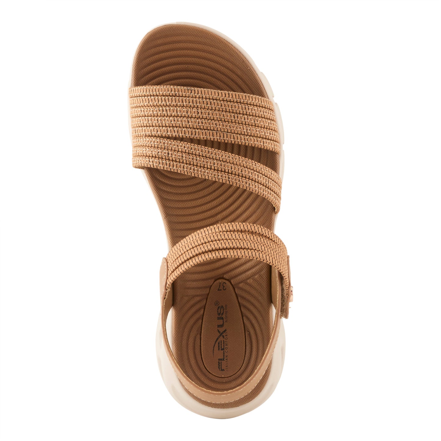 GARLINA Tan  wedge back-strap Sandal by Flexus