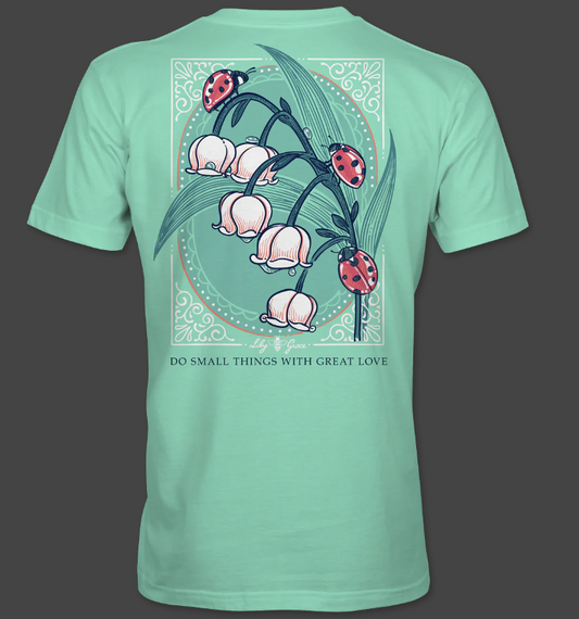 Ladybugs- Spreading Love and Kindness Mint T-Shirt - Lily Grace - Short Sleeve Tee