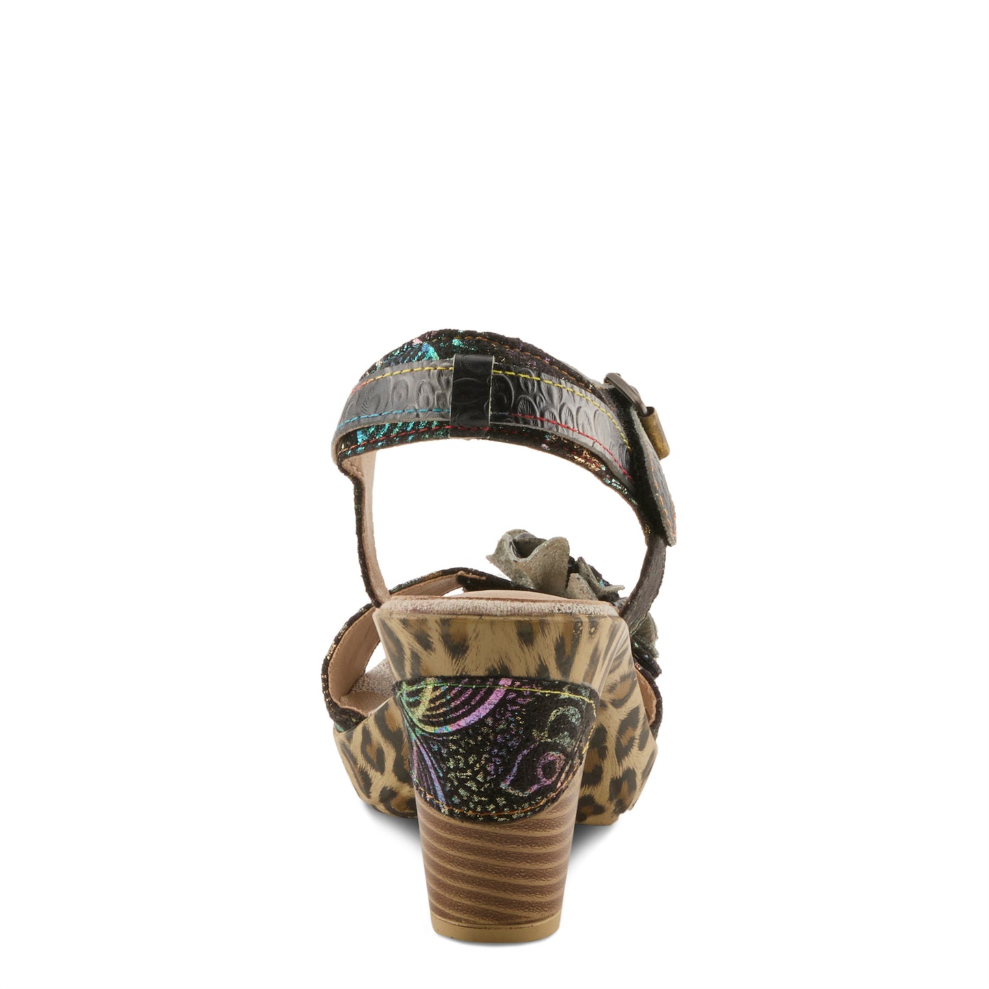 WILDCAT Black Multi French Inpired Leopard Print Sandal  by L'Artiste from Spring Step Shoes