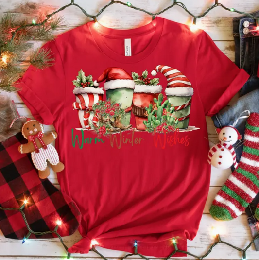 Warm Winter Wishes Christmas Graphic T-Shirt