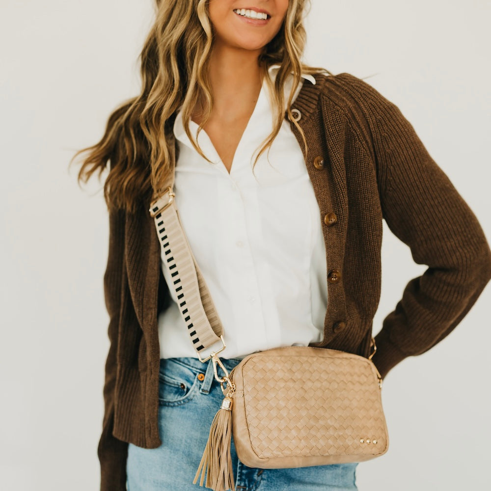 Woven Willow Camera Crossbody Bag