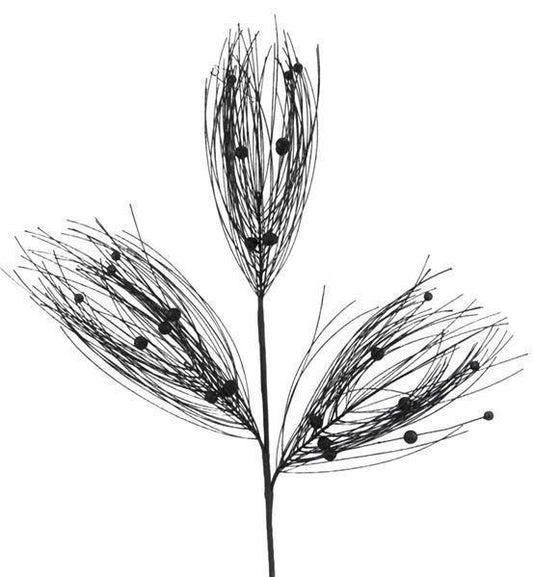 Needle Pine/Ball Spray Black Glitter 33 Long