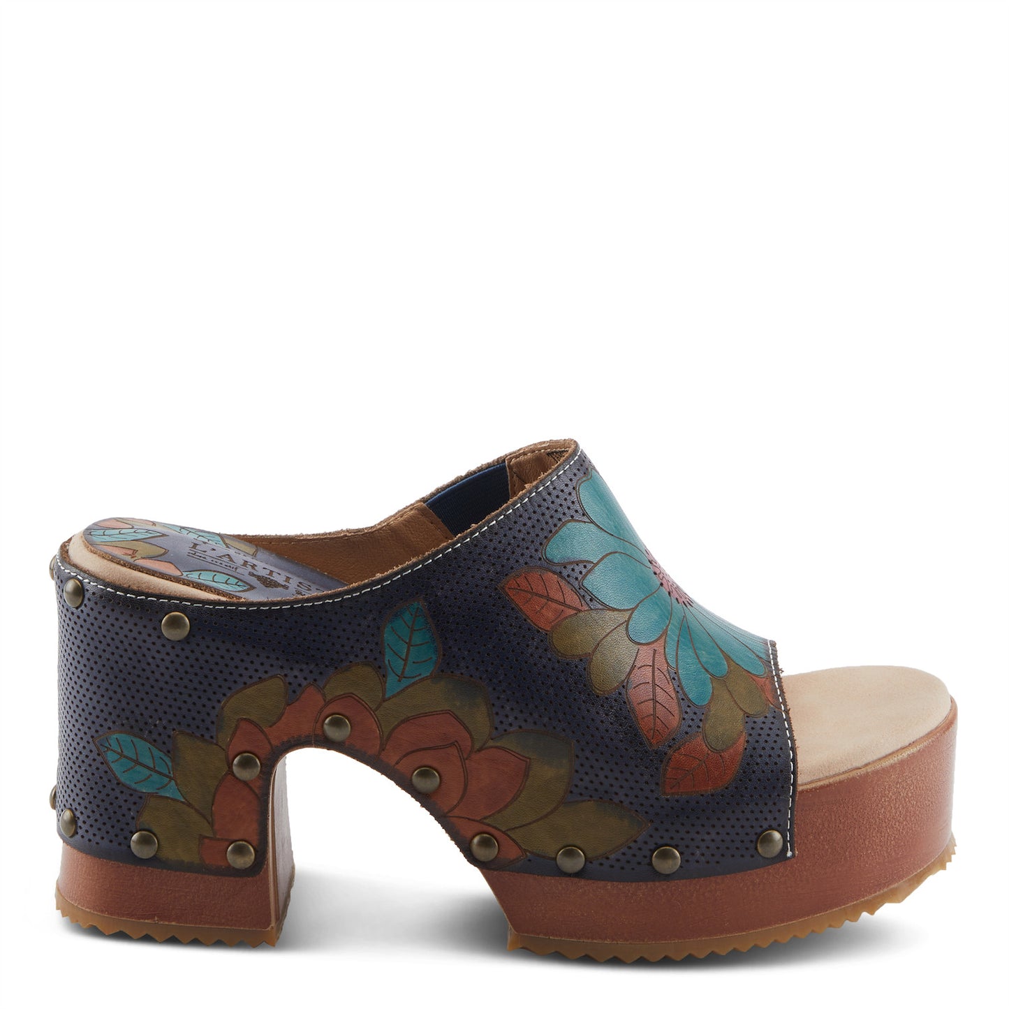 TEESHIRT Navy Multi Sandal by L`ARTISTE