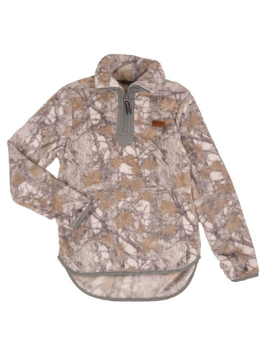 Sherpa Half Zip Pullover Camo Design Size Youth Large - 0225-YTH-PULL-YNCK-CAMOWHT