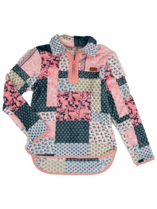 Sherpa Half Zip Pullover Quilted Design Size Youth Large - 0225-YTH-PULL-YNCK-QLTPTN