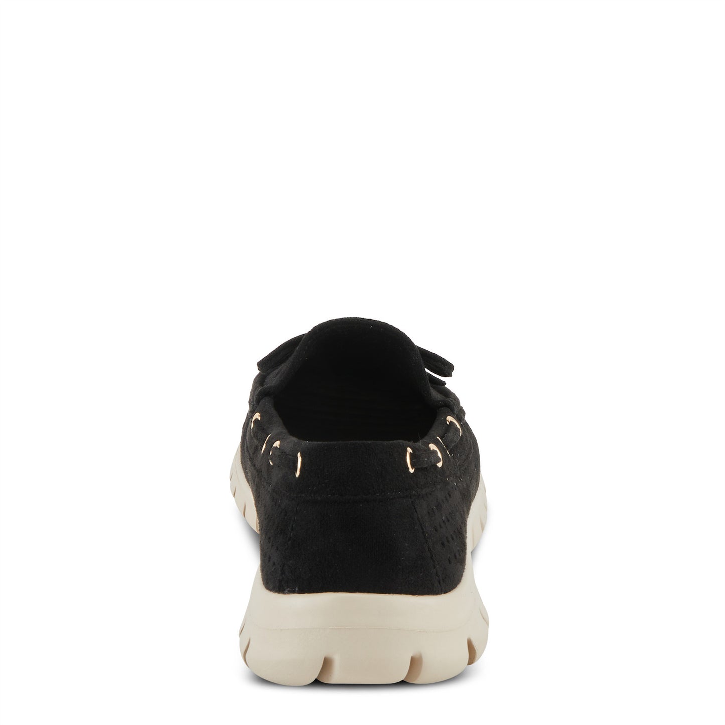 Aboard Black Square-Dot Moccasins by Patrizia