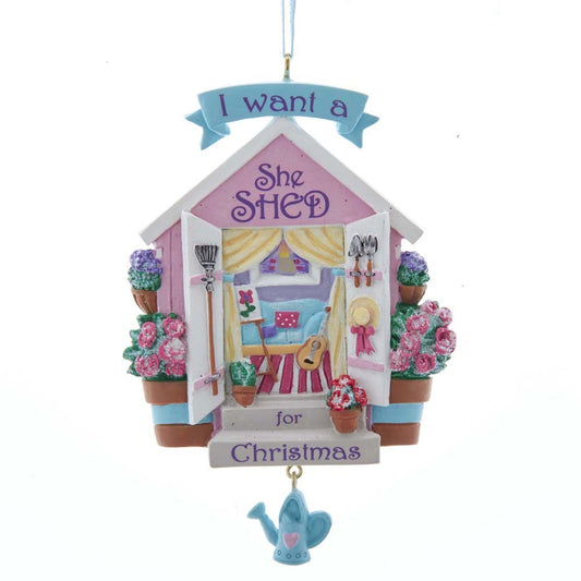 She Shed Ornament 4.25 by Kurt Adler