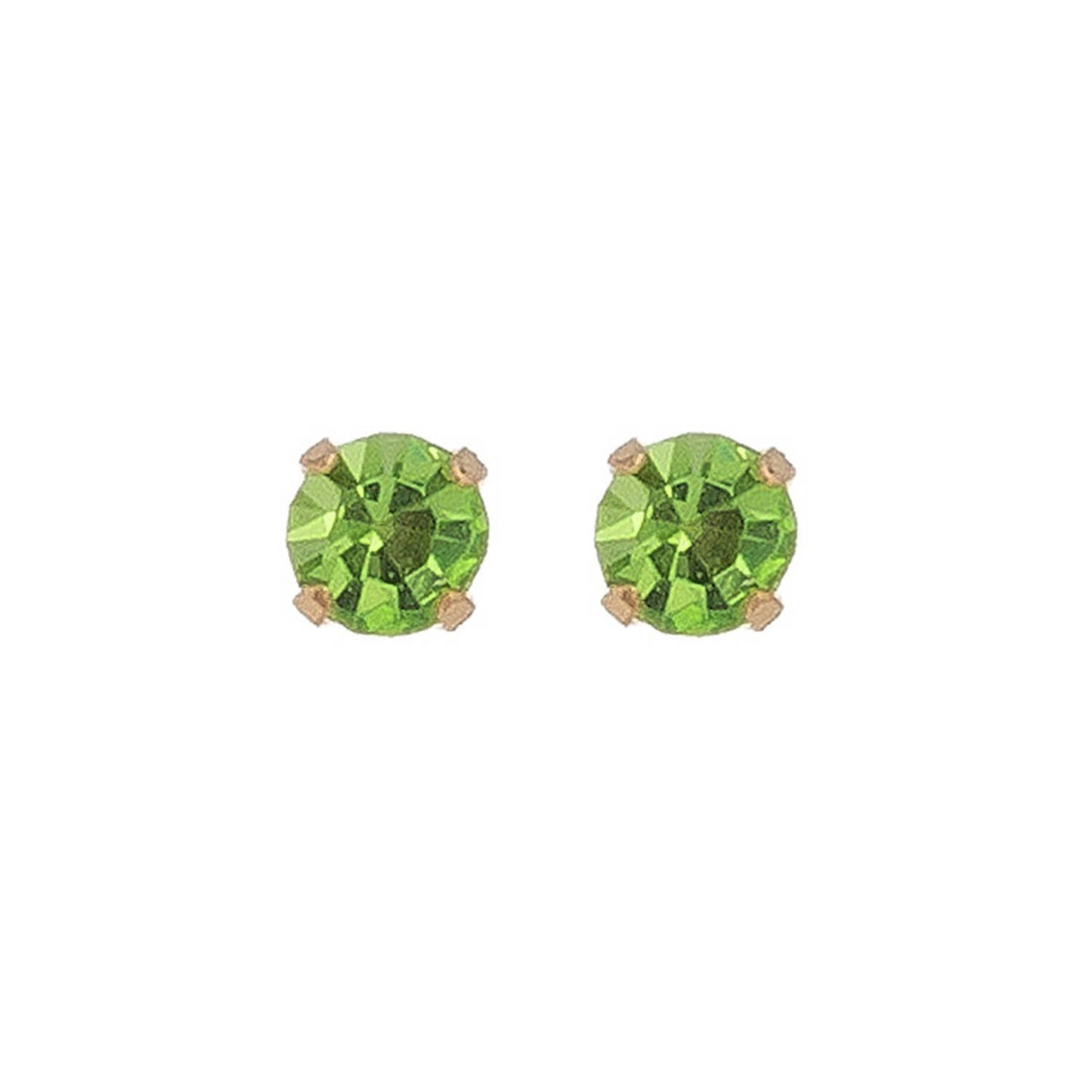 Solitaire Round Cut Birth Stone Ear Sense Stud Earrings