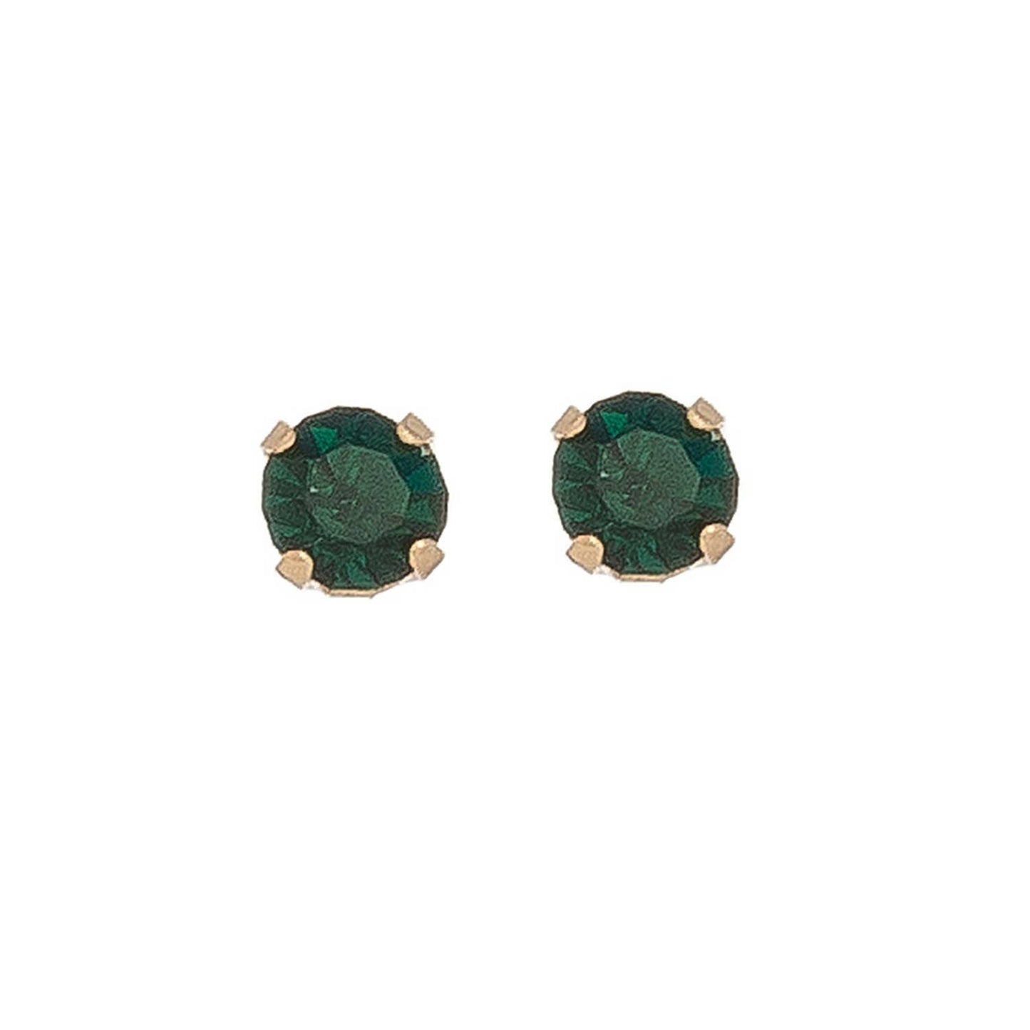 Solitaire Round Cut Birth Stone Ear Sense Stud Earrings