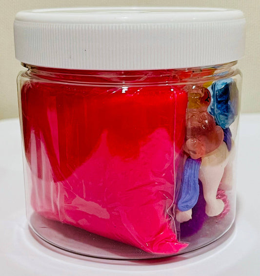 Unicorn combo dough/colorful rice sensory play jar