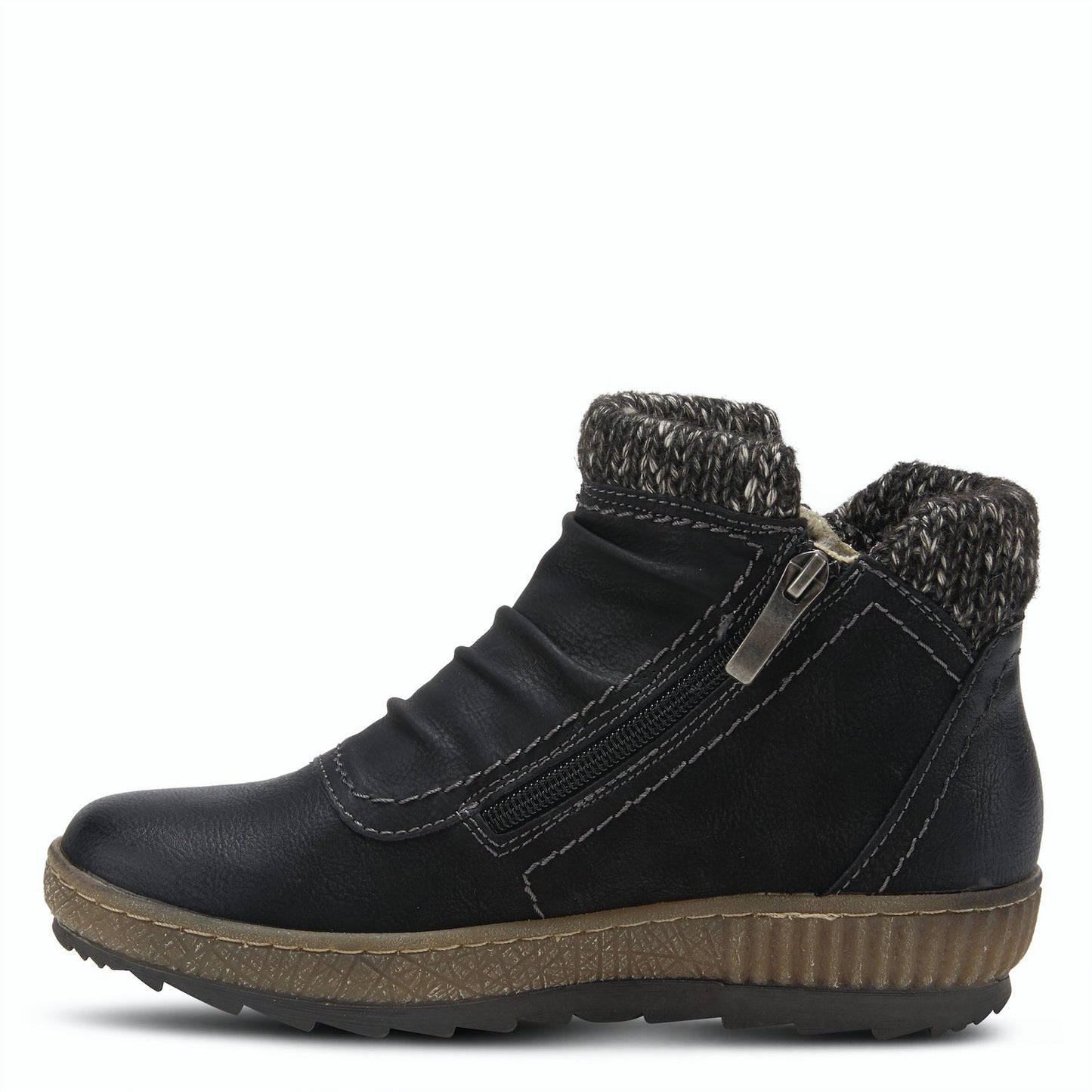 Cleora leather pull-on bootie Boot - Black by SPRING STEP