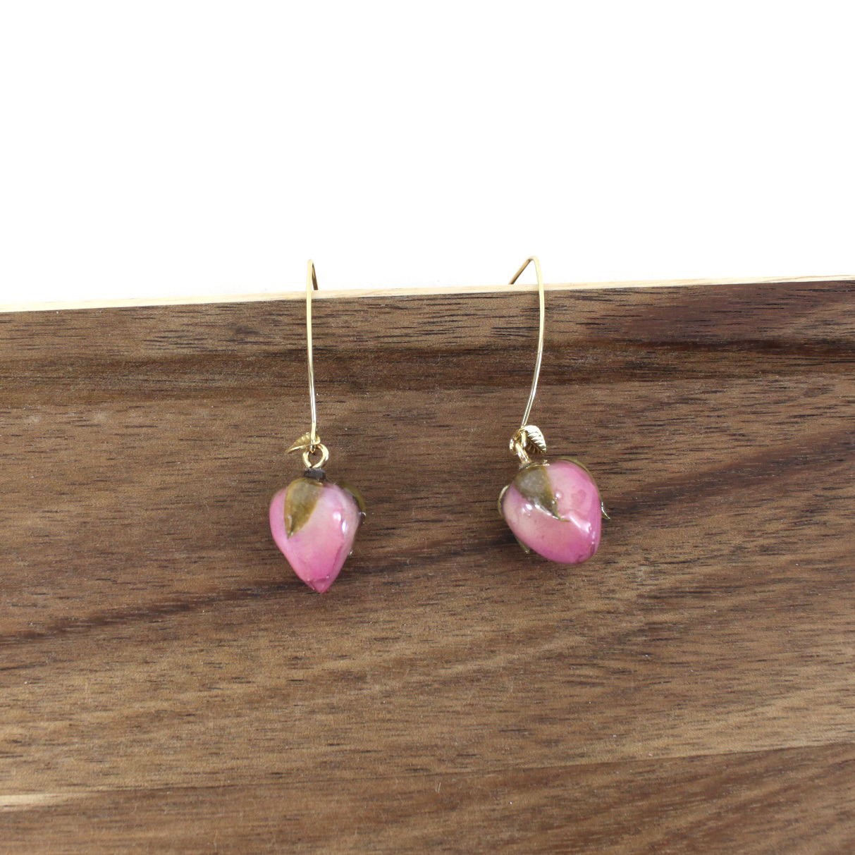 Hand Pressed Flower Brass Earrings