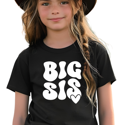 Big Sis Girl New Baby Announcement Graphic Tee T-Shirt