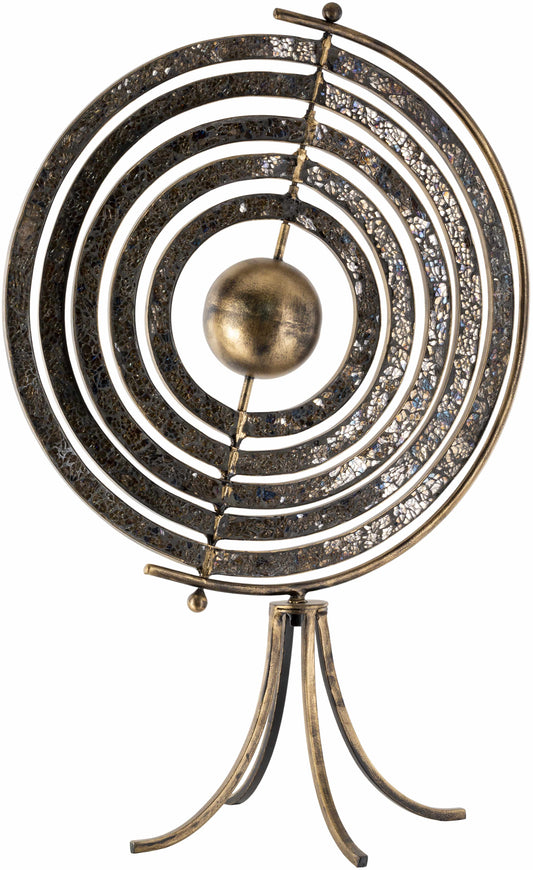 Linntown Antique Gold Circular Metal Sculpture