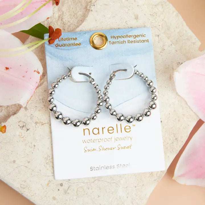 Bubble Hoop Pin Catch Earrings Narelle Waterproof Jewelry