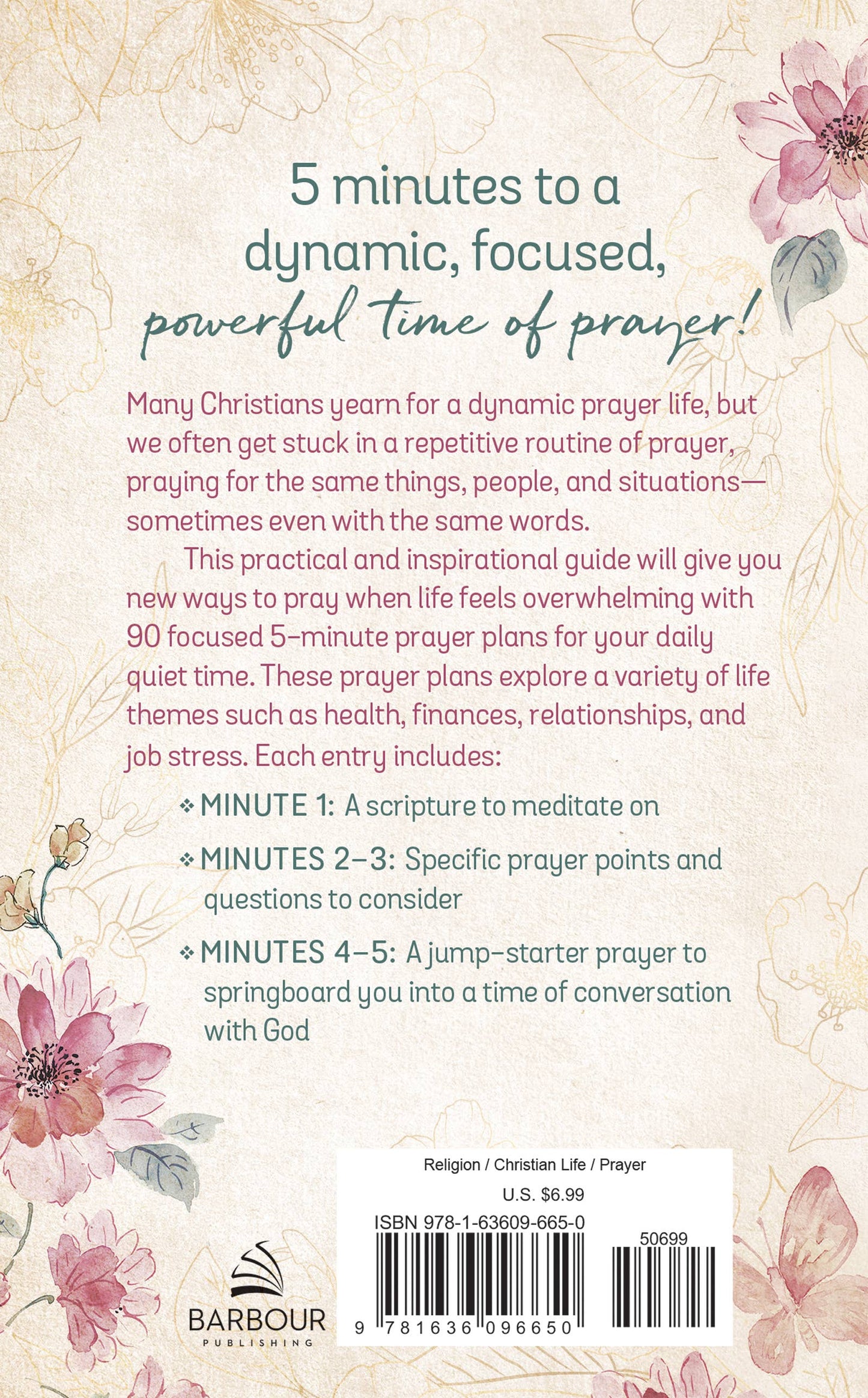 The 5-Minute Prayer Plan for When Life Is Overwhelming Barbour Publishing, Inc.