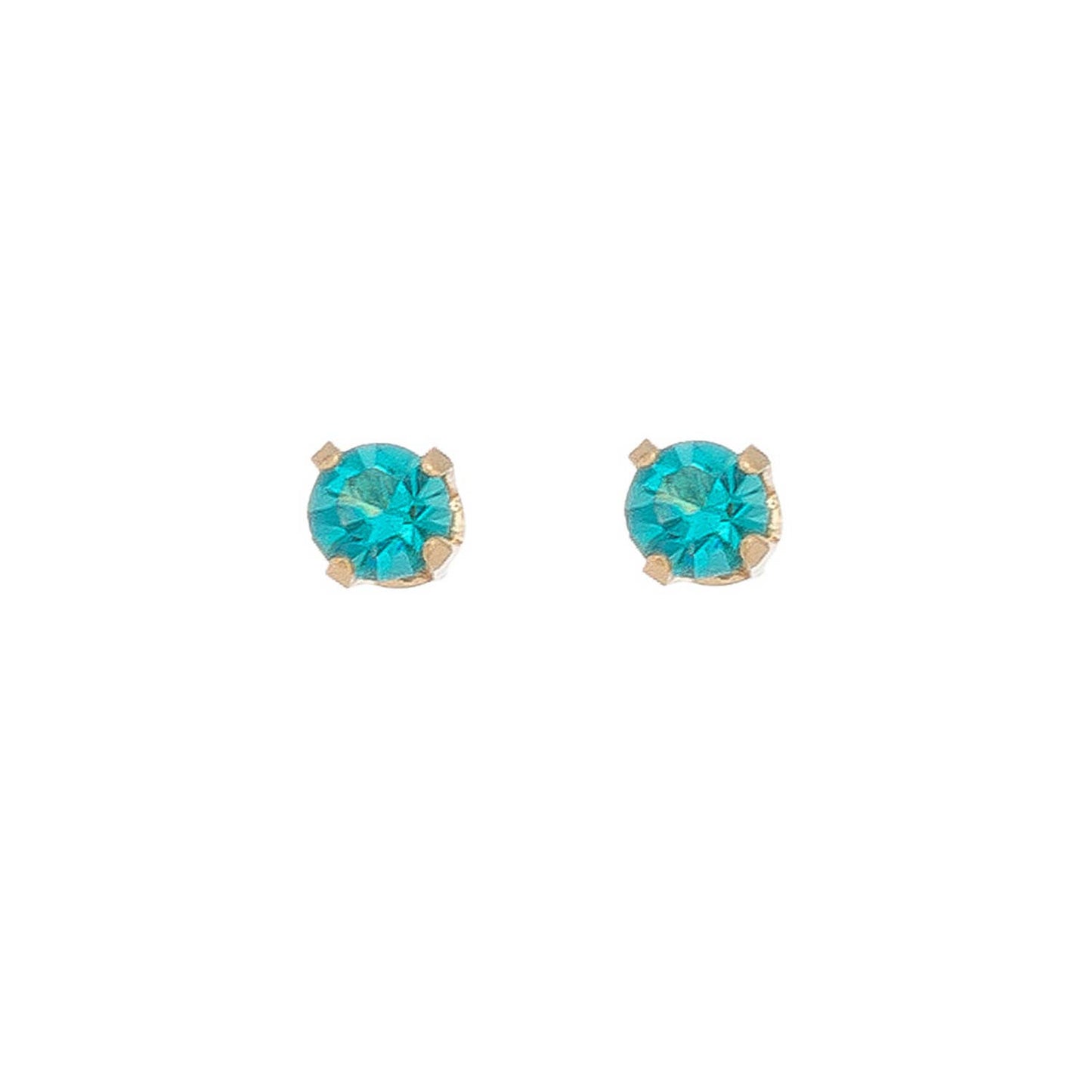 Solitaire Round Cut Birth Stone Ear Sense Stud Earrings