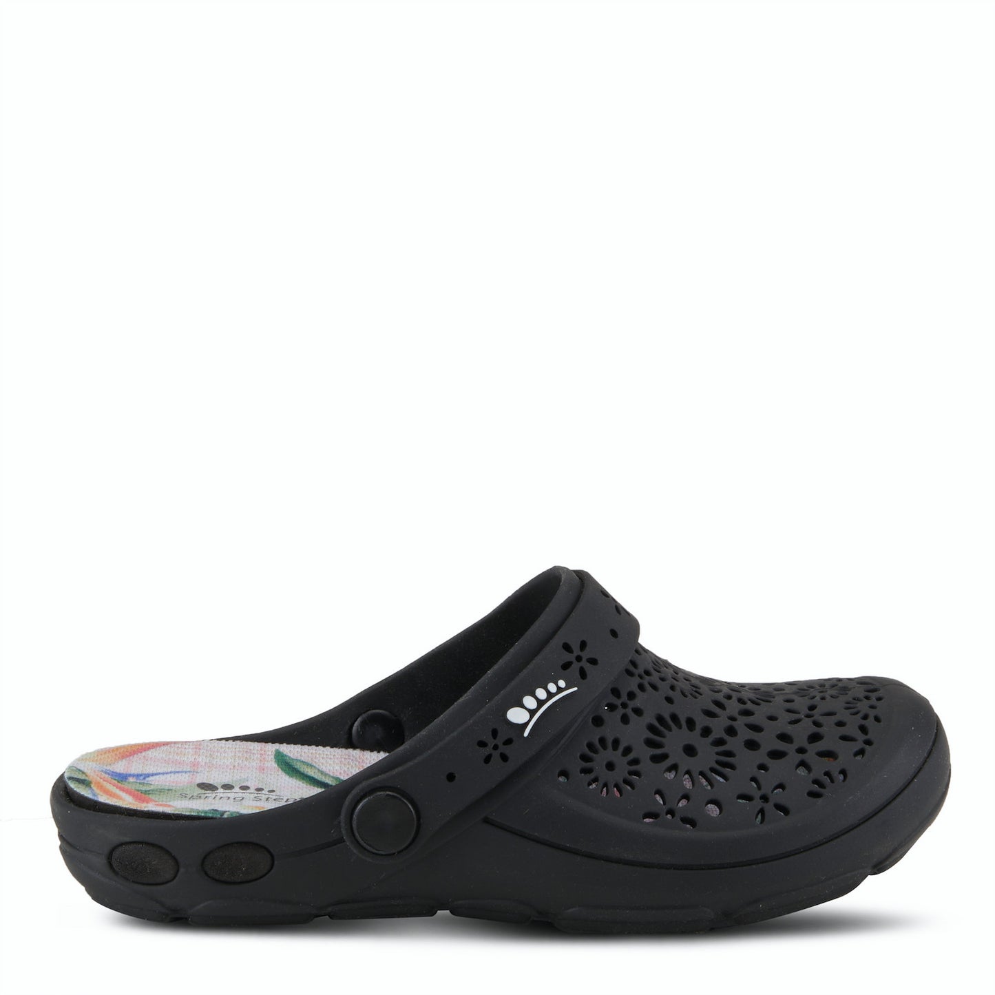 Contigo Black Croc like Slide on Shoe by SPRING STEP