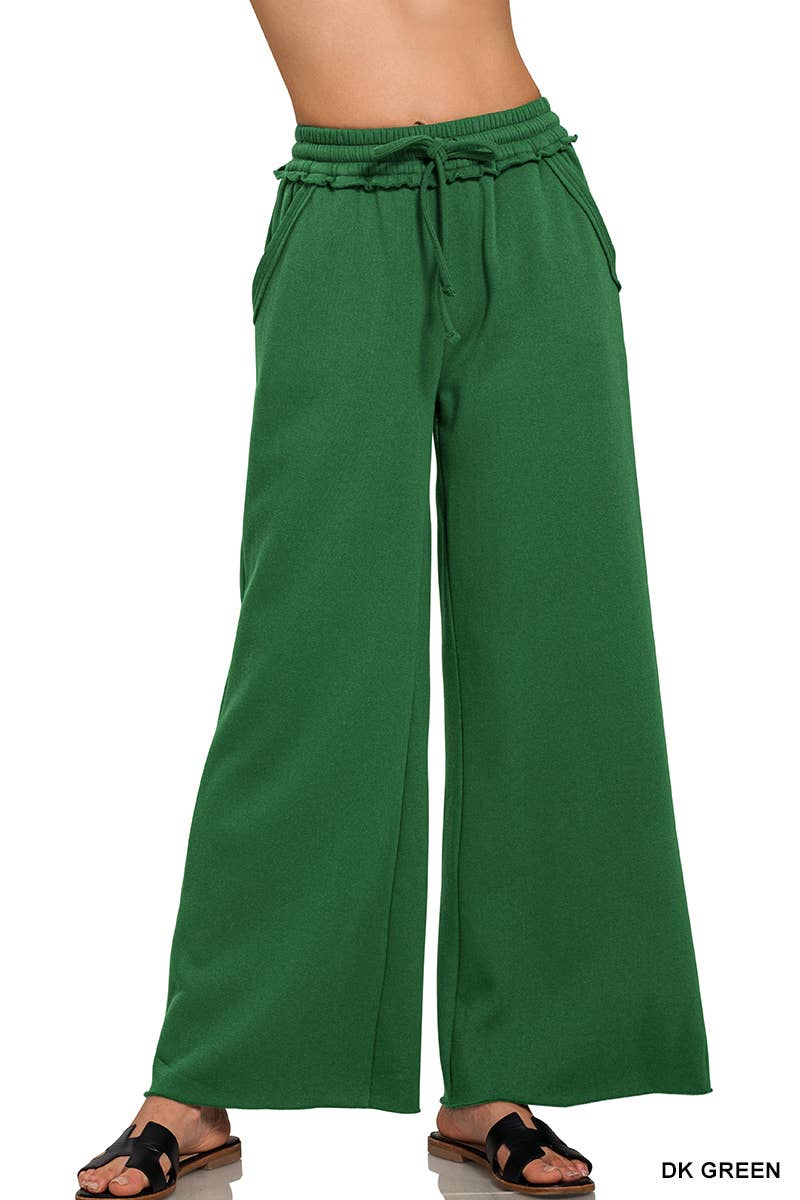 Fleece Exposed Seam Wide Leg Sweatpants