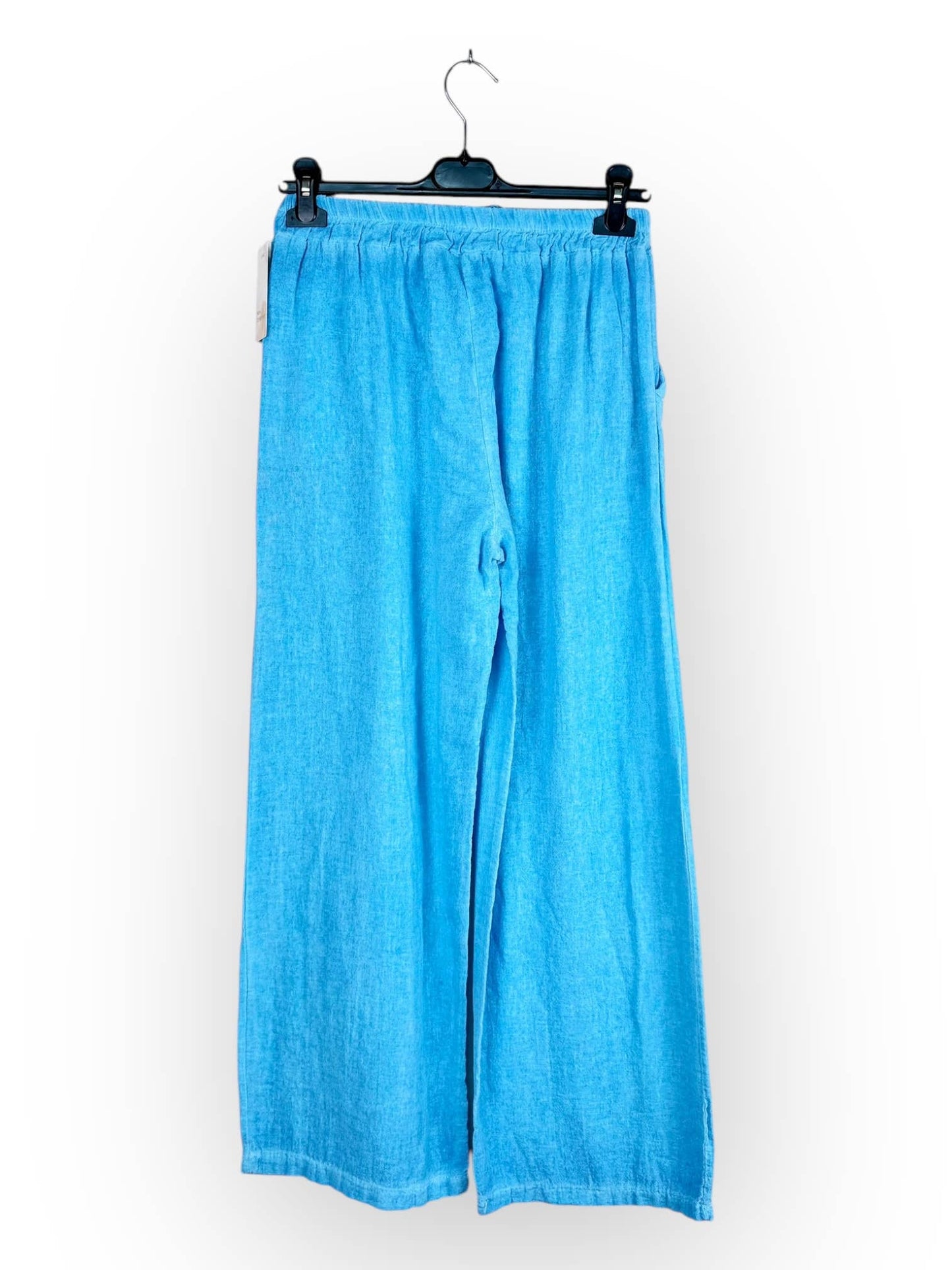 PLAIN LINEN AND COTTON PANTS Made in Italy