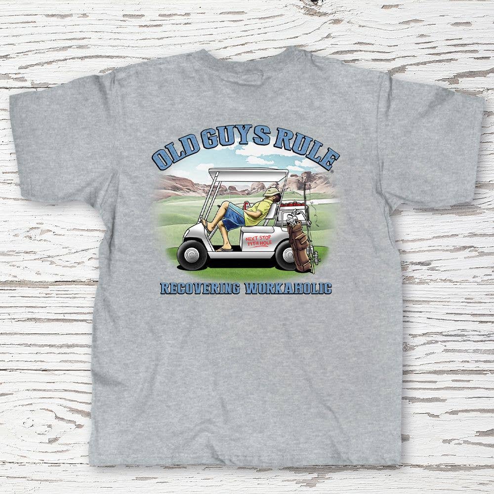 Recovering Workaholic Golfing Short Sleeve Old Guys Rule Tee