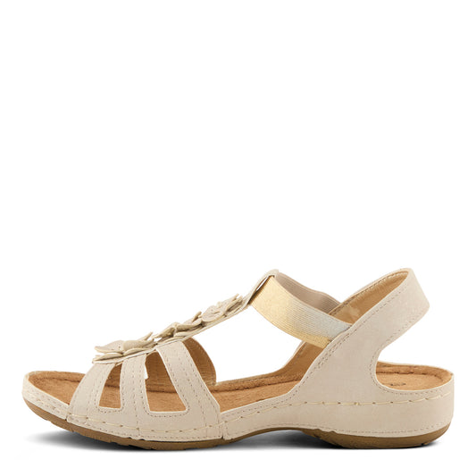 Adede Soft Gold European inspired Sandal by Flexus