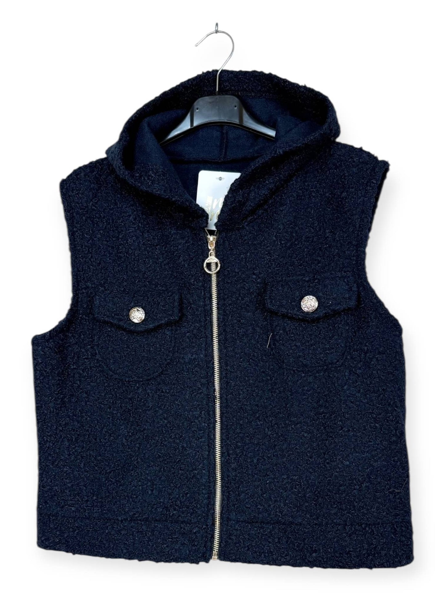 Vest Hoodie with Zipper