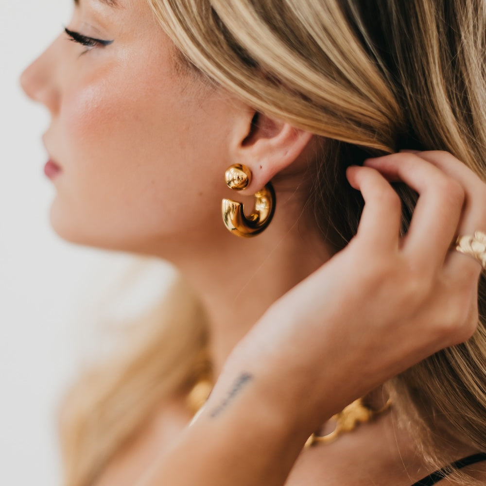 Caroline Reversible Hoop Earrings - WATERPROOF