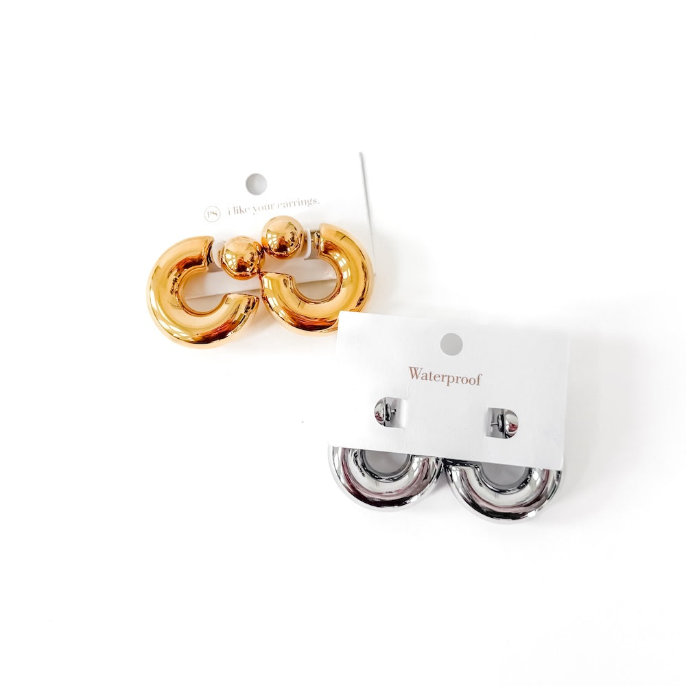 Caroline Reversible Hoop Earrings - WATERPROOF