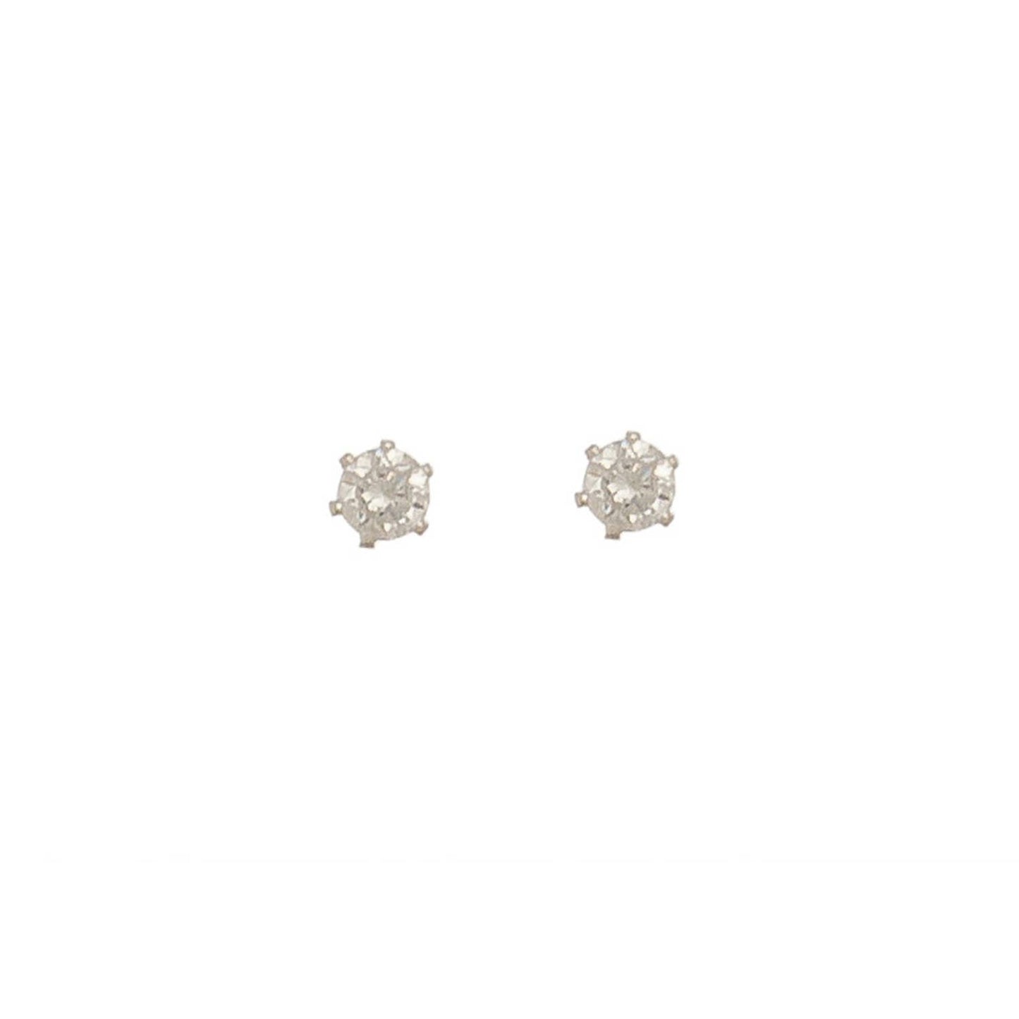 2mm Cubic Zirconia Ear Sense Stud Earrings