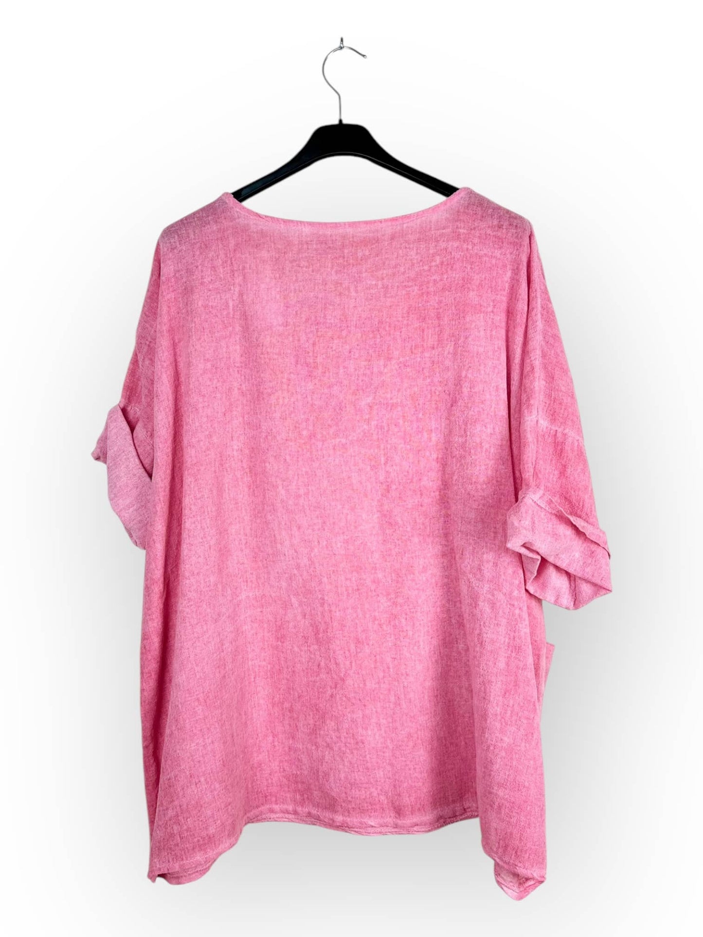 Plain top in linen and cotton with two pockets Made in Italy