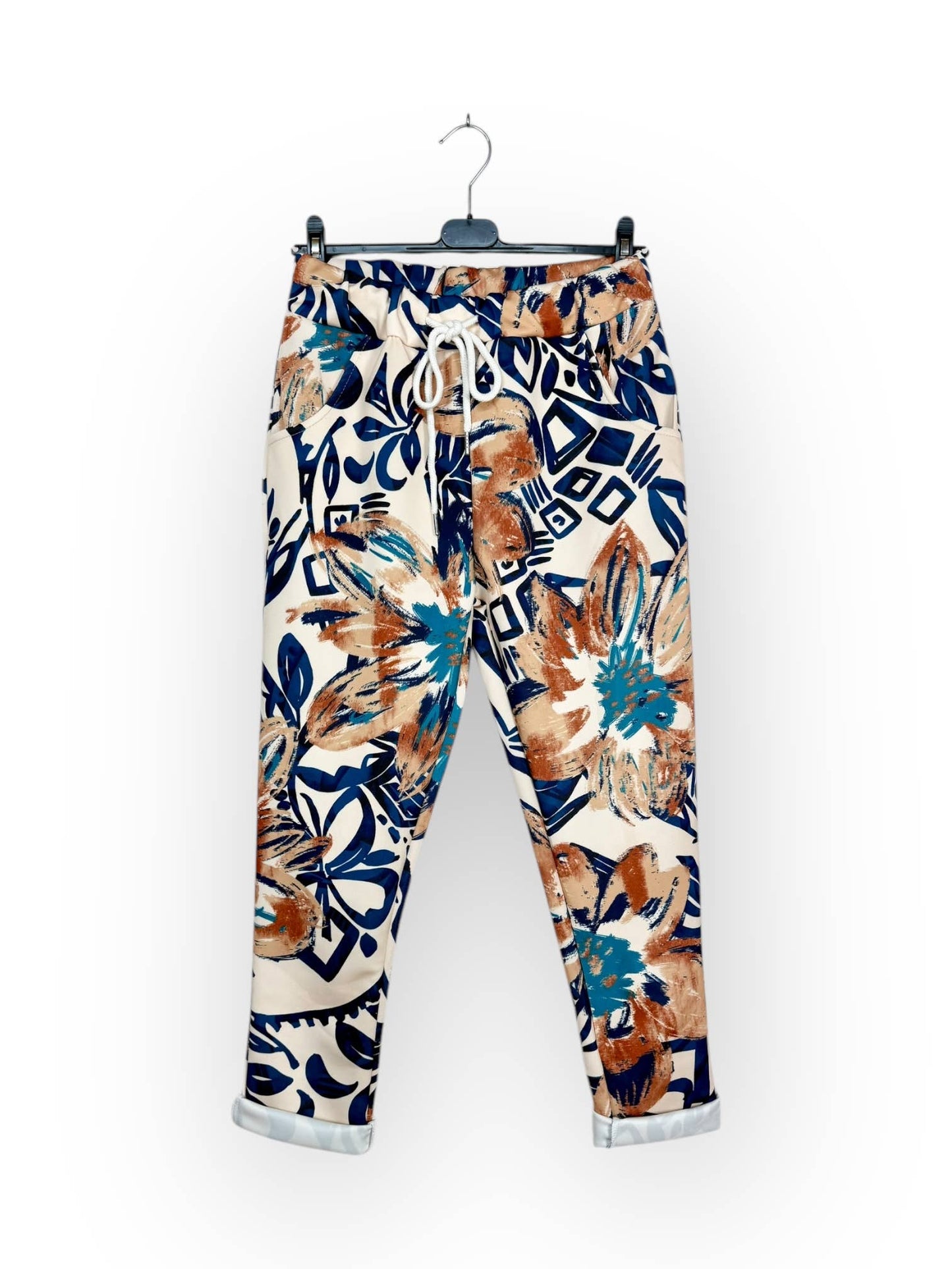 Floral Patterned pantajogg - Jog Pant Made in Italy