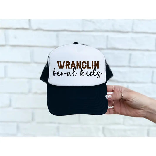 Wranglin' Feral Kids Black/White Hat/Brown & Black Ink