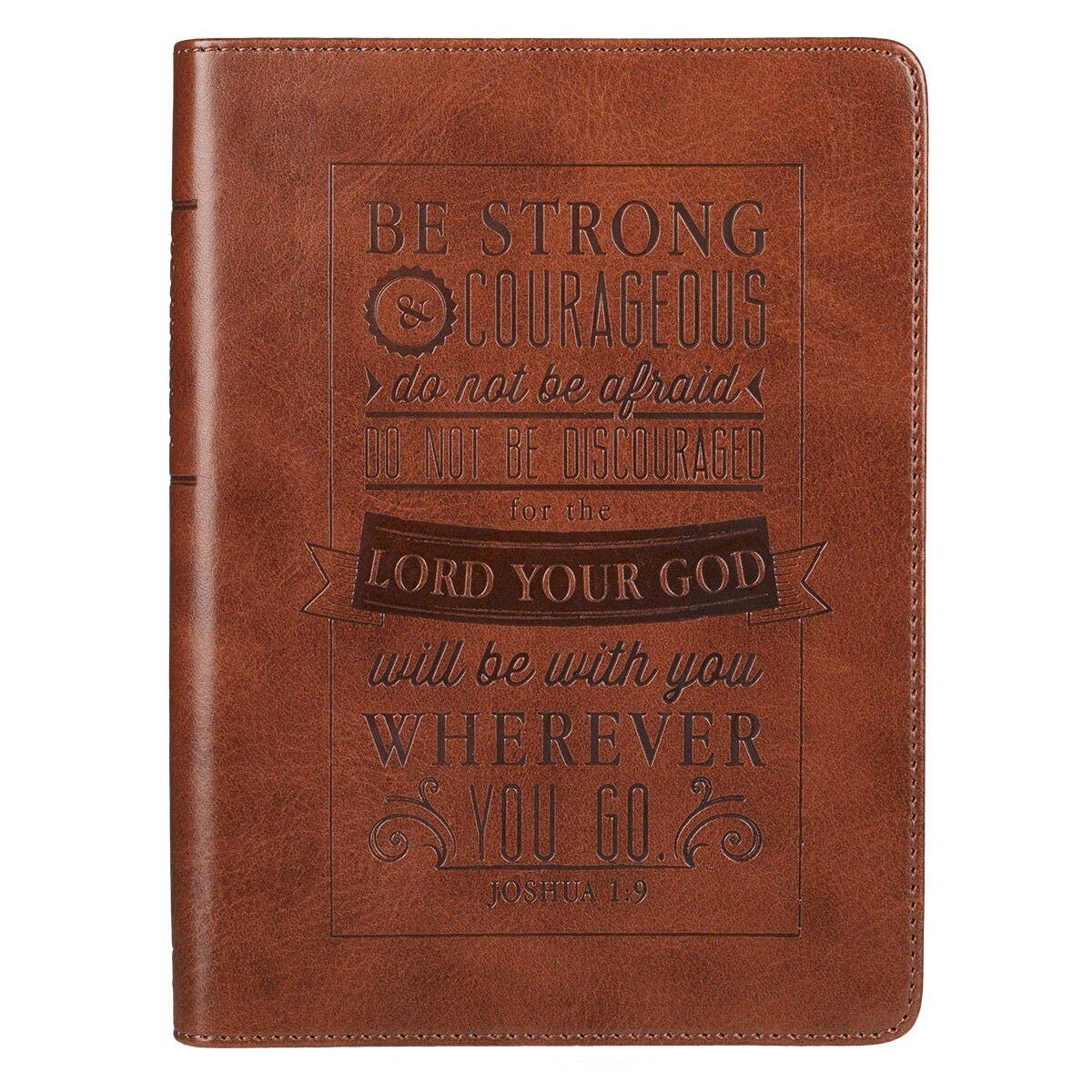 Journal Handy Brown Strong & Courageous Josh. 1:9