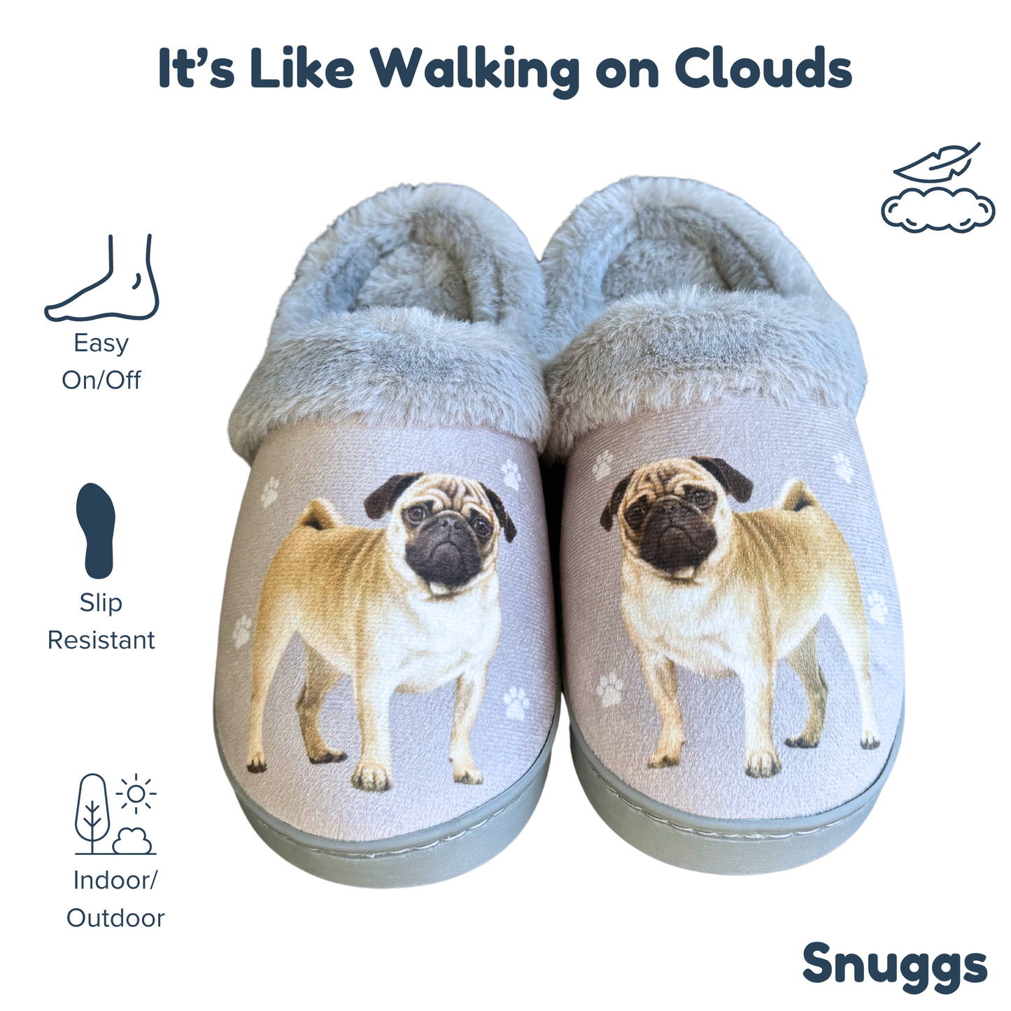 Pug Snuggs Slipper - Comfy - Pet lovers