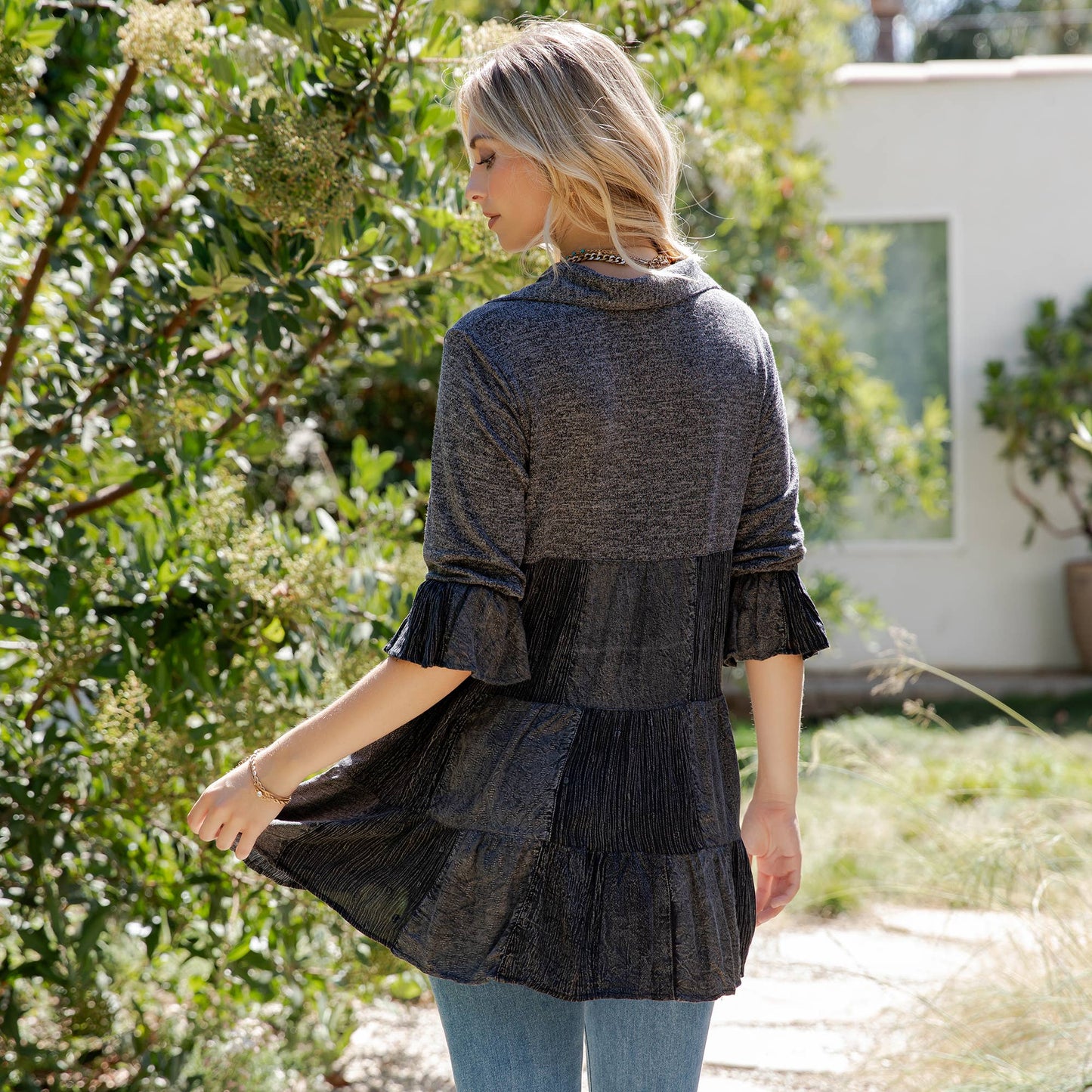 3/4 Ruffle Sleeves Western Blouse Top (New Color)