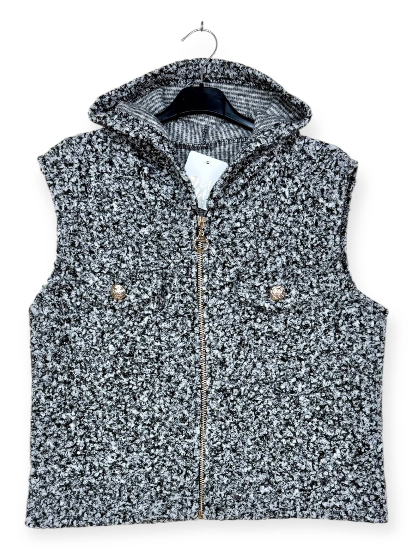 Vest Hoodie with Zipper