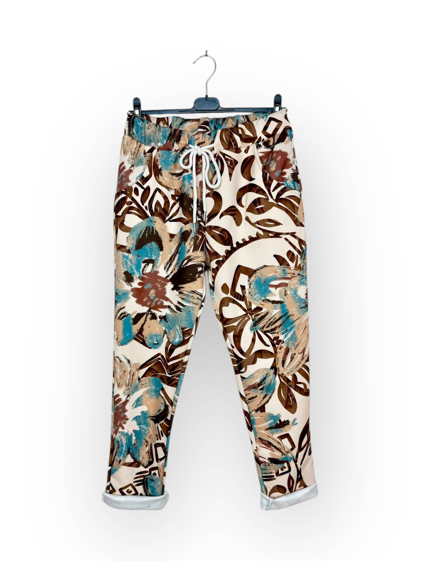 Floral Patterned pantajogg - Jog Pant Made in Italy