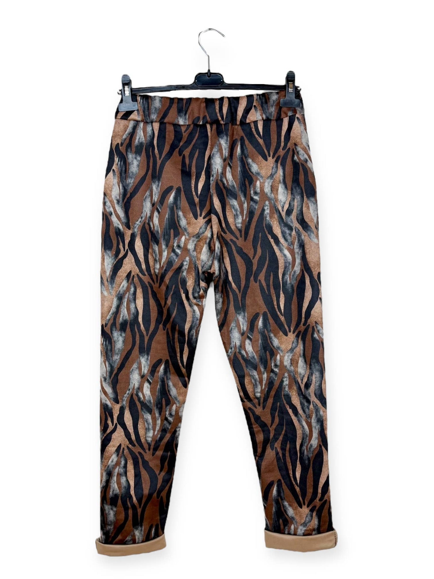 Geo print with Browns & Aqua Patterned Jogger Pants: Pattern 3 One Size Fits Most
