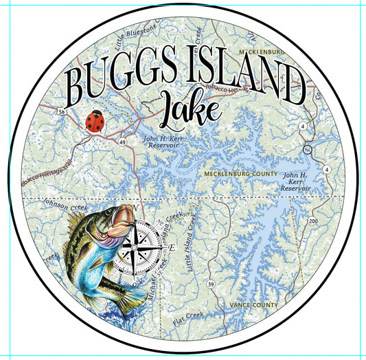 Buggs Island Lake Custom Map Magnets