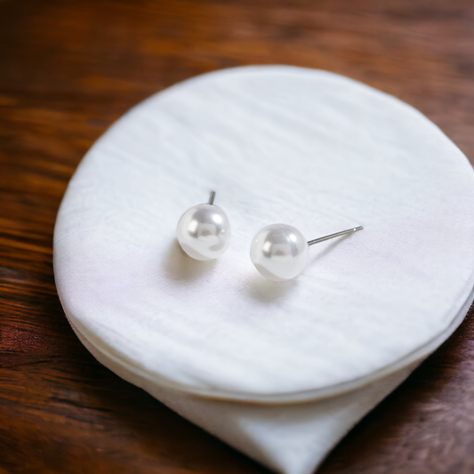6mm Pearl Ball Ear Sense Stud Earrings