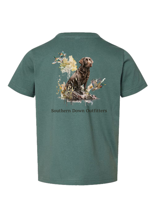 Chocolate Lab Toddler Southern Down Outfitters Short Sleeve Tee