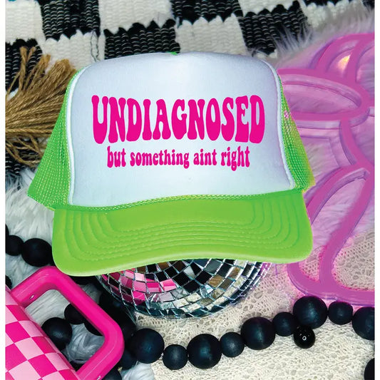 Undiagnosed DTF Printed Neon Green & White Trucker Hat